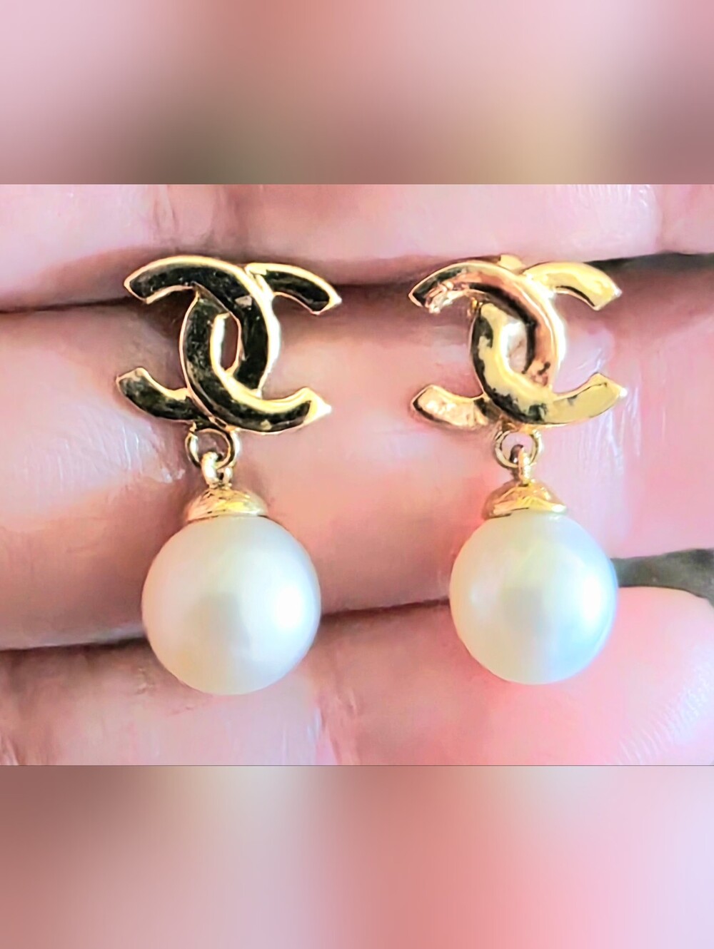 🪷18k Gold Pearl Drop Earrings - White Pearls